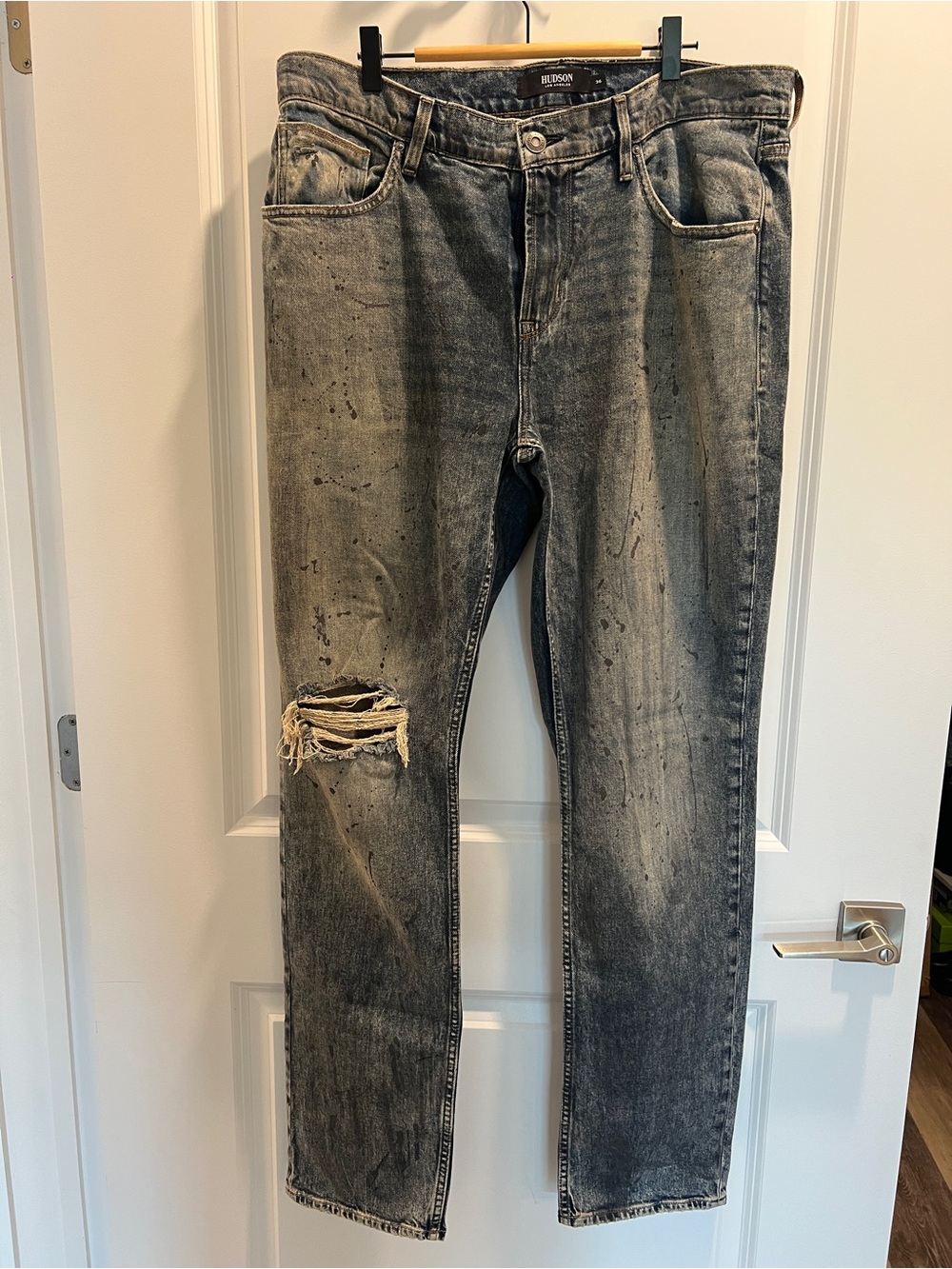 Hudson Jeans Men's Washed Black Slim Straight Jeans